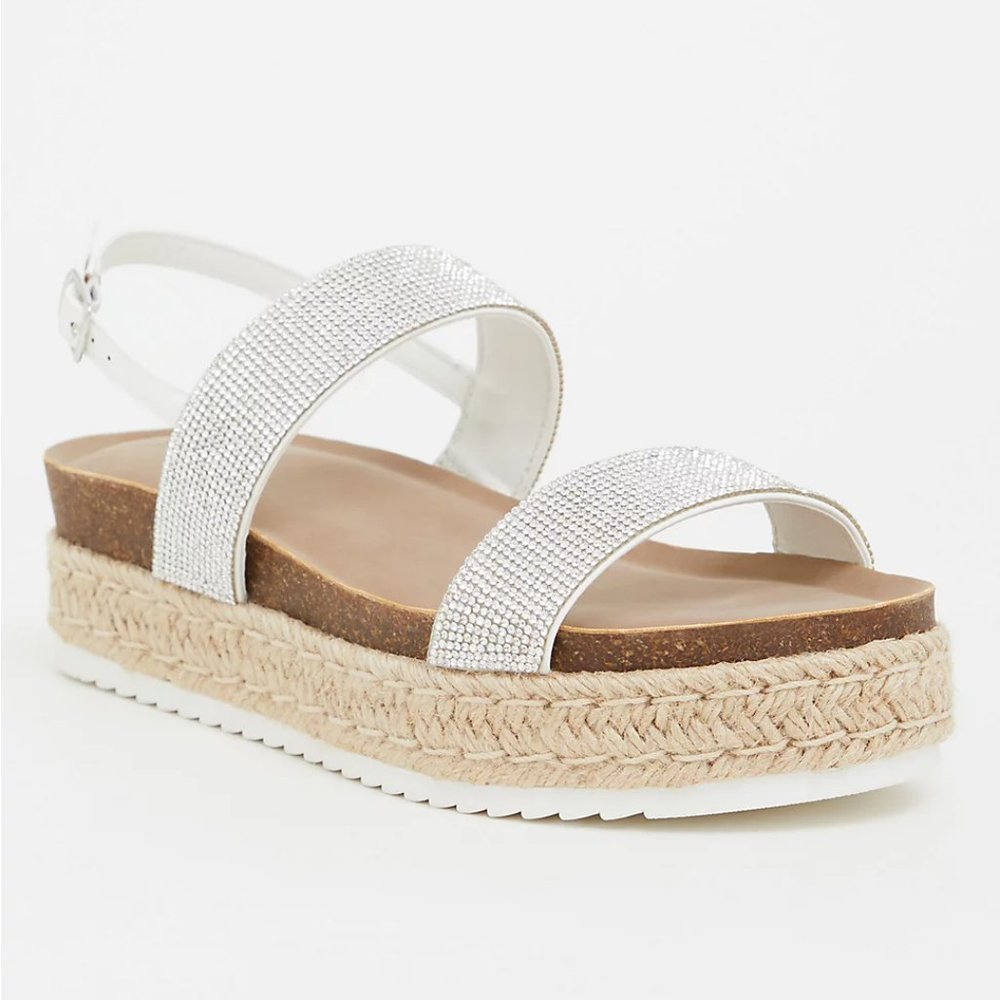 Torrid 7 Wide Shoes Sandals Platform Rhinestone
